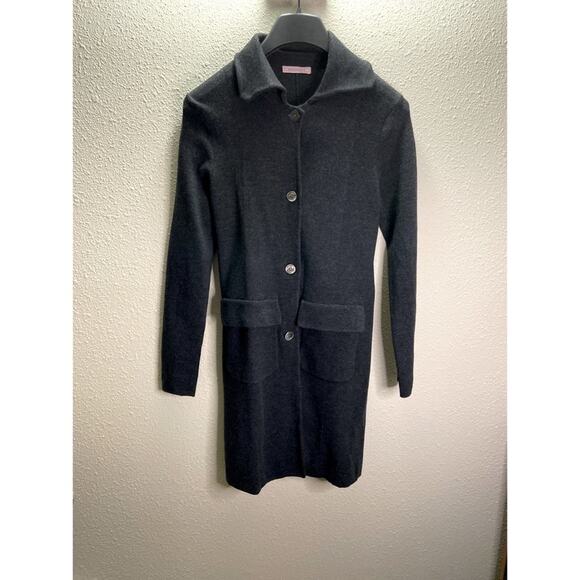 Hucenberd Women Heather Gray Merino Wool Cardigan/Coat Size S - Picture 1 of 5